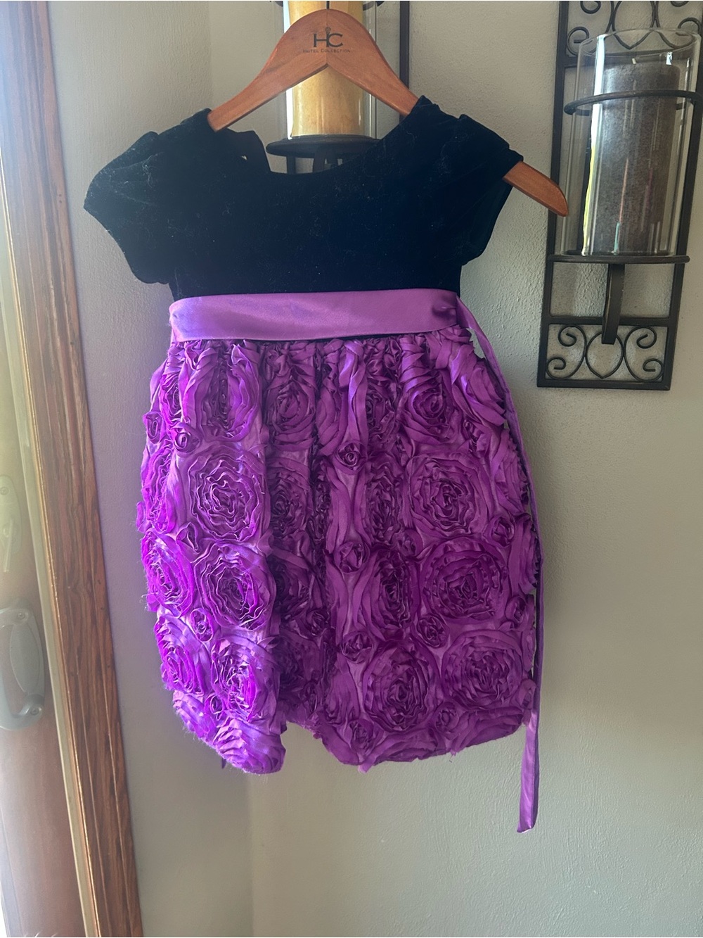American Princess Black and Purple Rosette Party Dress